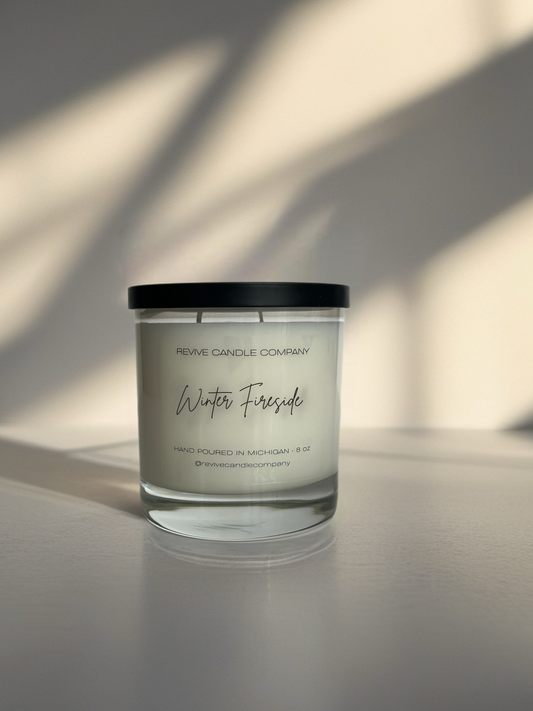Clear Cotton Wick Candles 8 oz - The Winter Collection